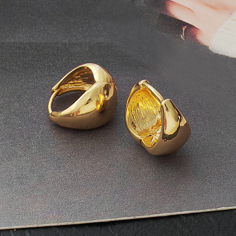 Glossy Surface Geometric Ear Temperament Cool Handsome Cold Rings