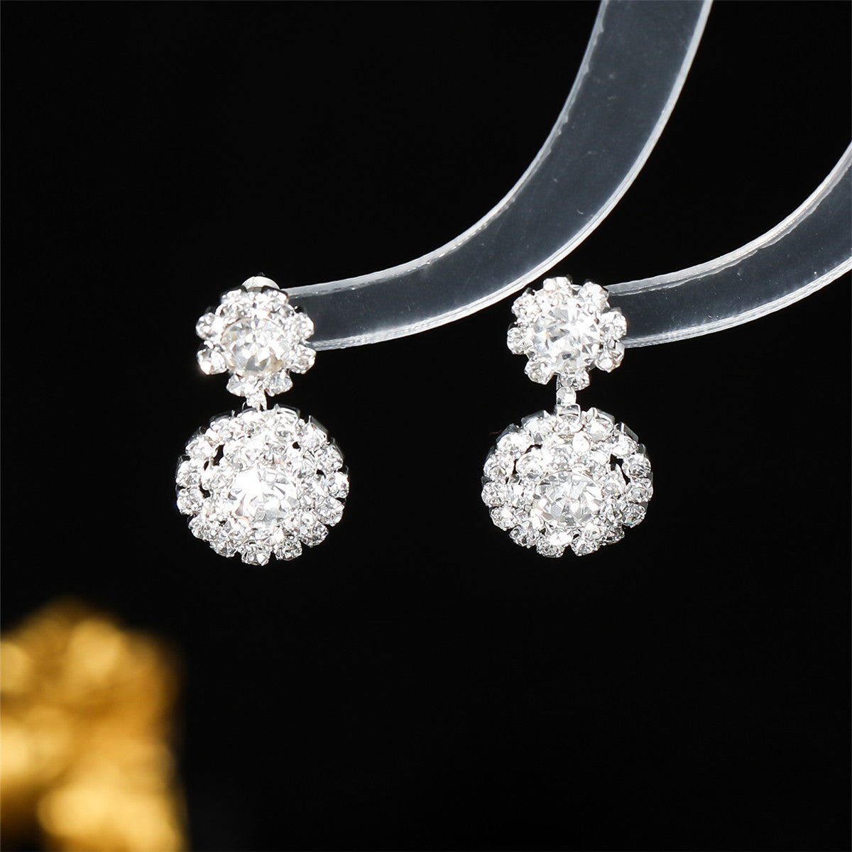 Rhinestone Snowflake Affordable Luxury Style Fashion Earrings