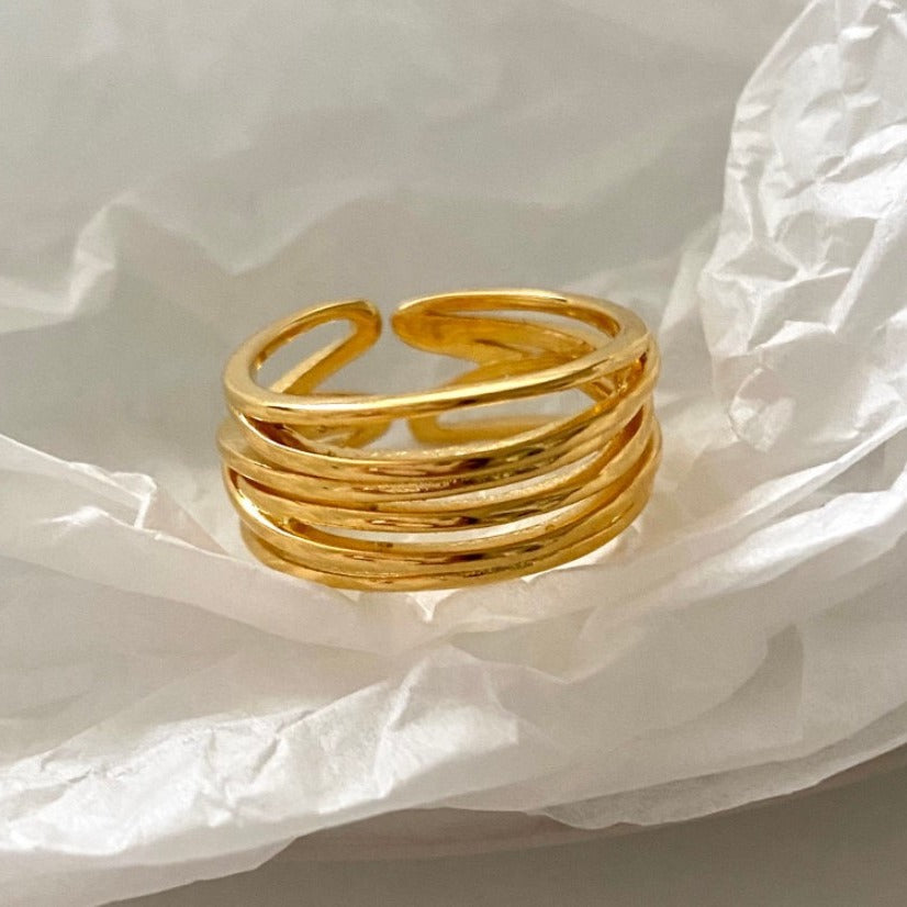 Women's Fan Korean Style Sterling Sier Geometric Rings