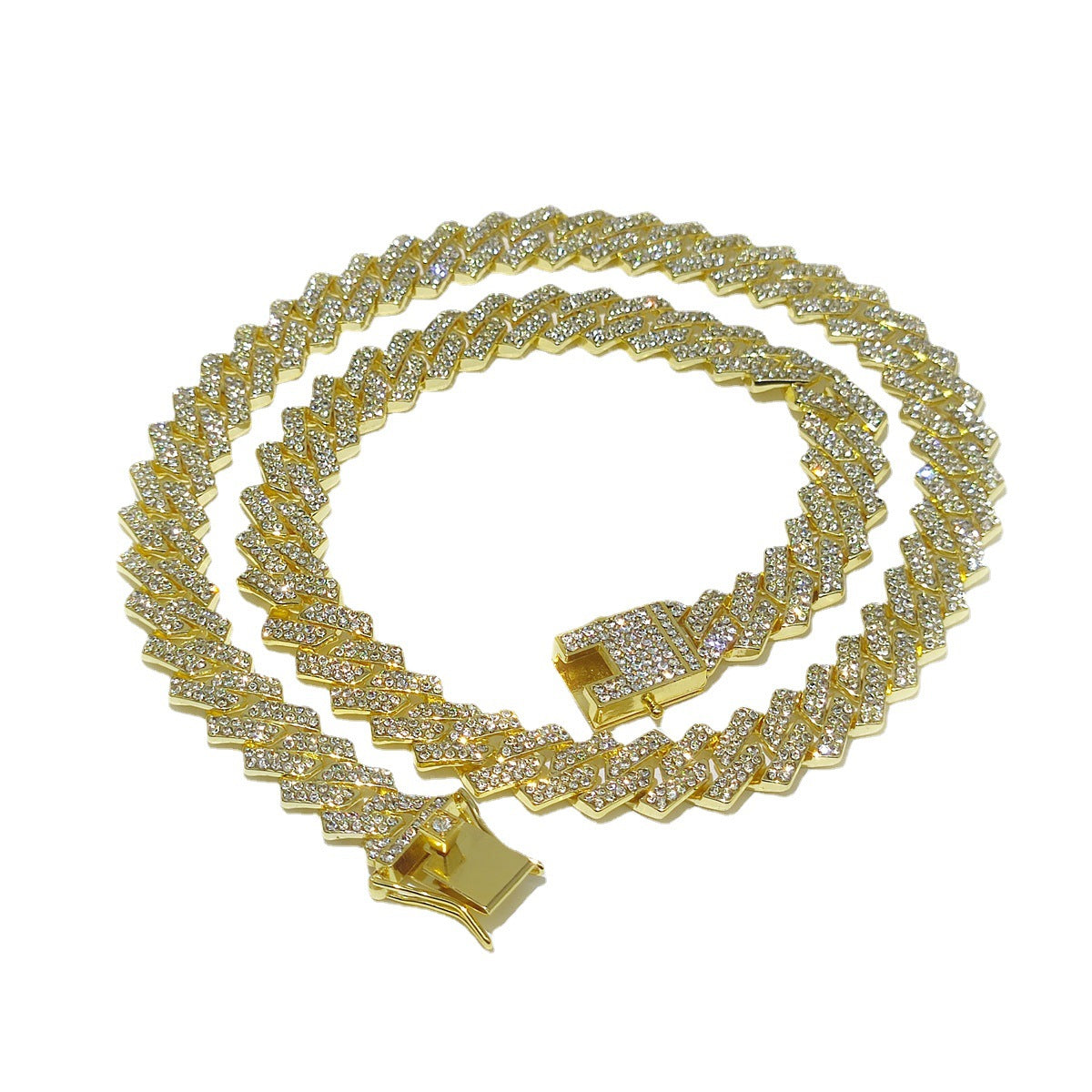 Women's & Men's Style Cuban Link Chain Full Diamond Necklaces