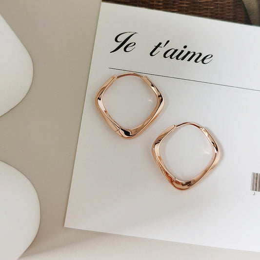 High-grade Simple Style Sier Ear Clip Eardrop Earrings