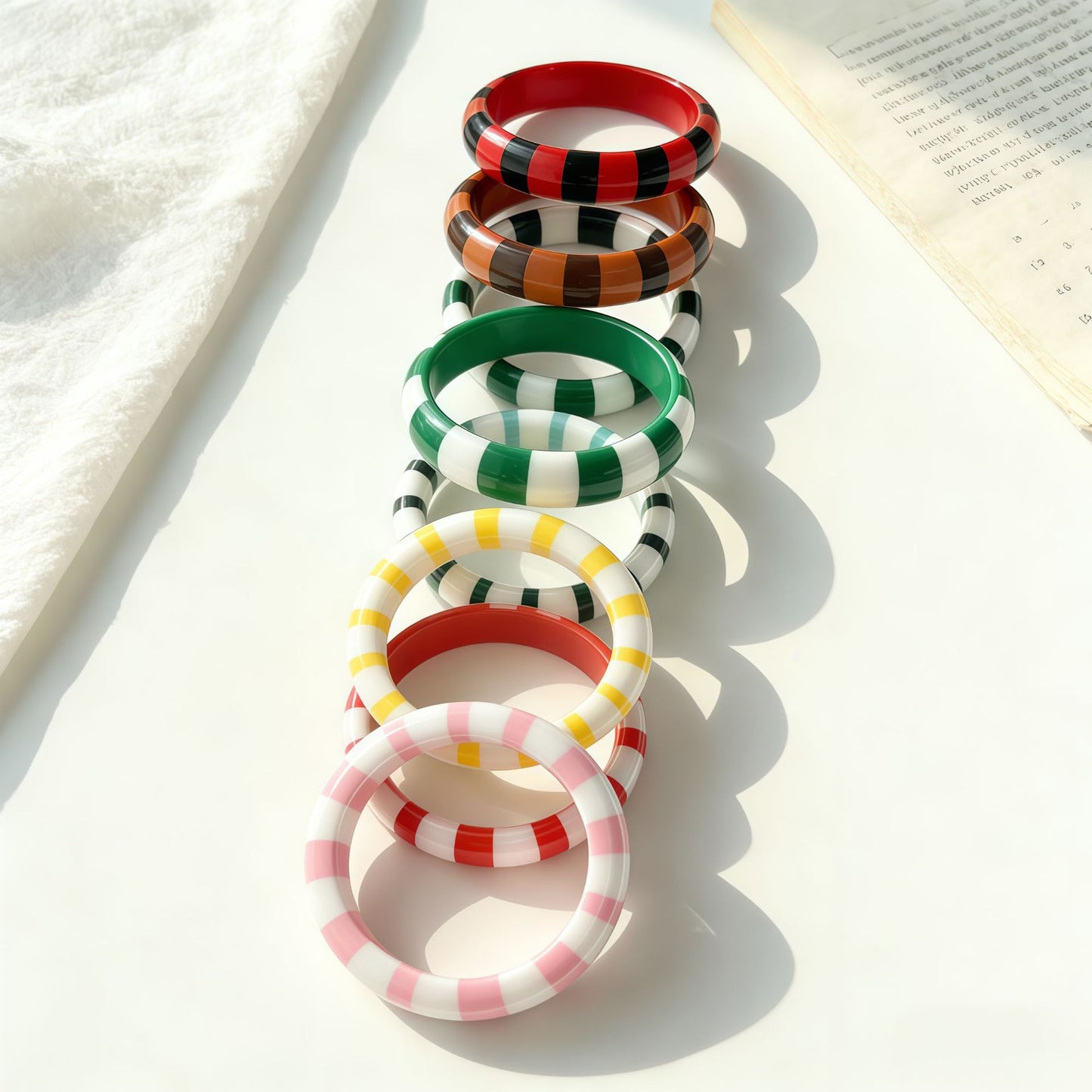 Mint Green Round Multi Resin Bohemian Fashion Bracelets