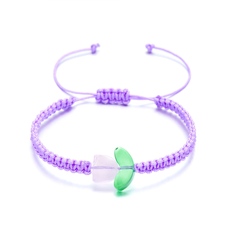 Style Fresh Tulip Niche Design Flower Bracelets