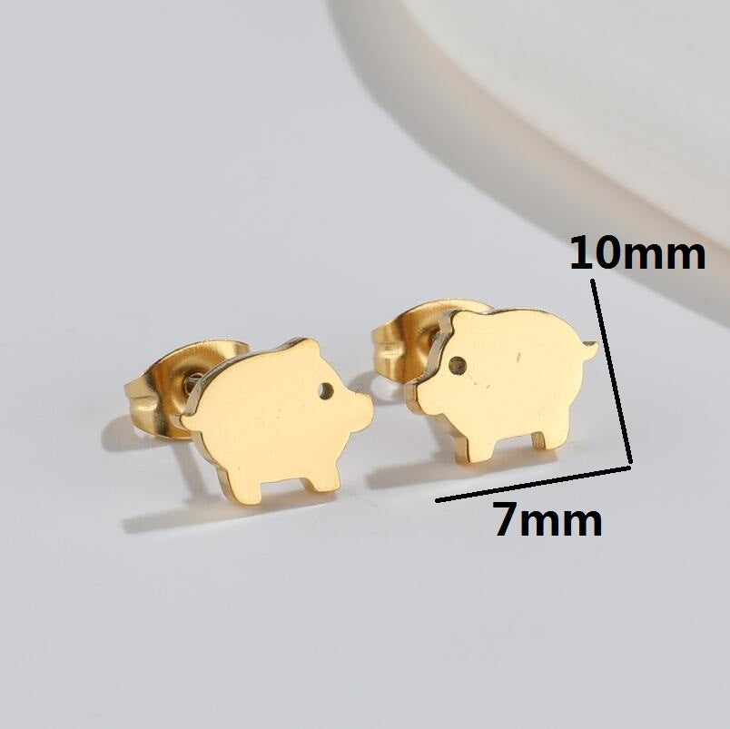 Stainless Steel Zodiac Animal Fashion Pig Rings