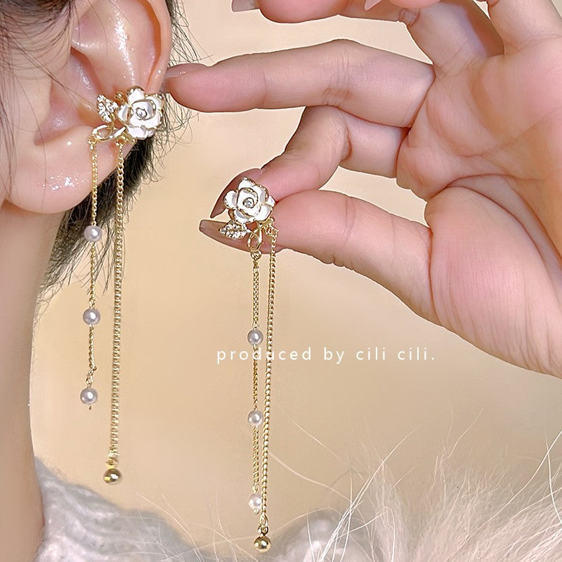 Women's Diamond Butterfly Tassel Romantic Design Style Earrings