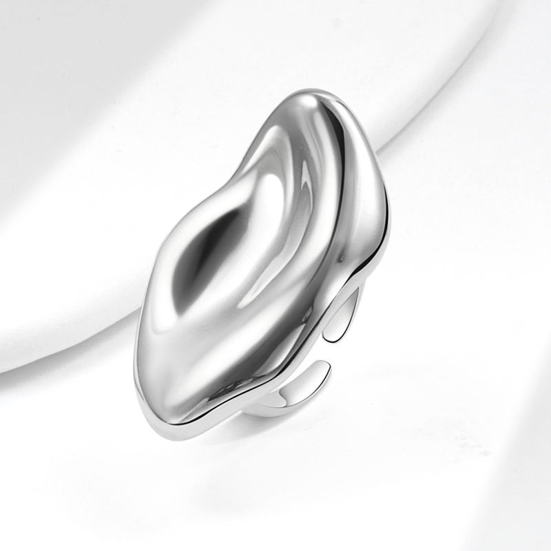 French Retro Exaggerated Irregular Metal Glossy Rings
