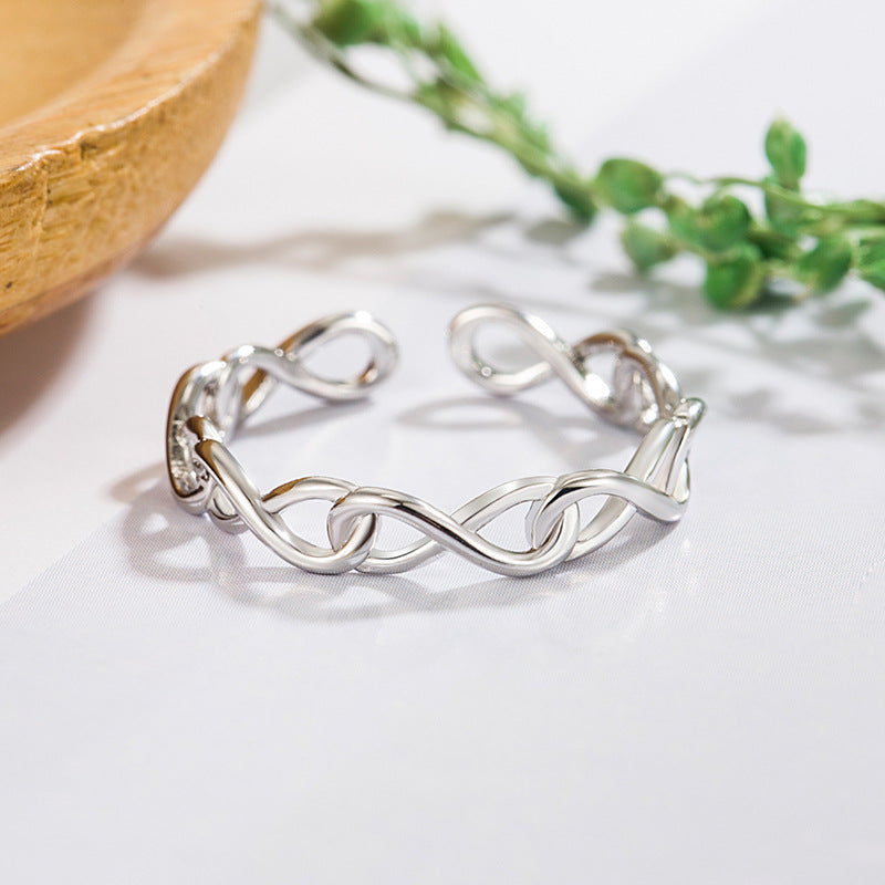 Simple Irregular Line Hollow Female Light Rings