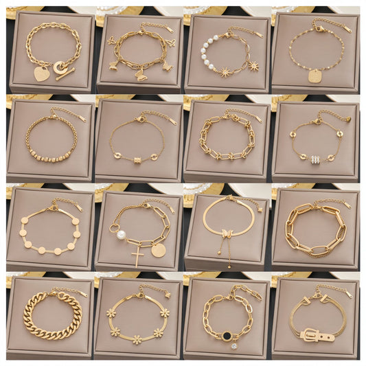 Women's Mei Chen Gold Simple Versatile Personality Affordable Luxury Bracelets