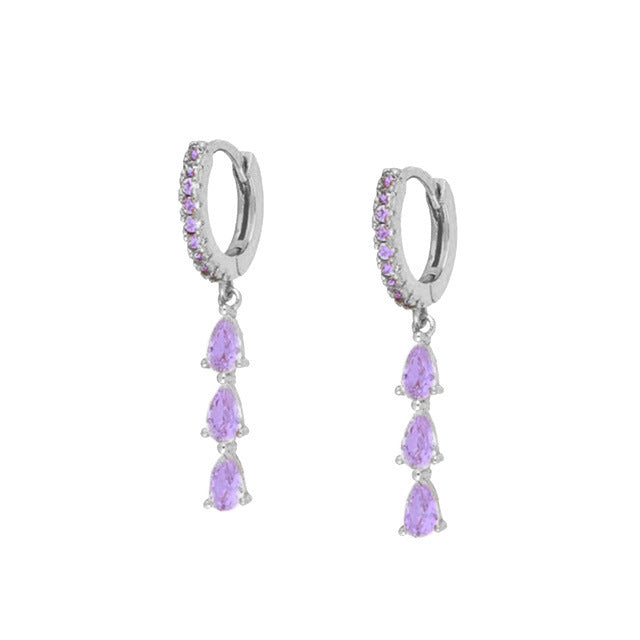 Stylish Water Drop Shaped Tassel Female Color Earrings