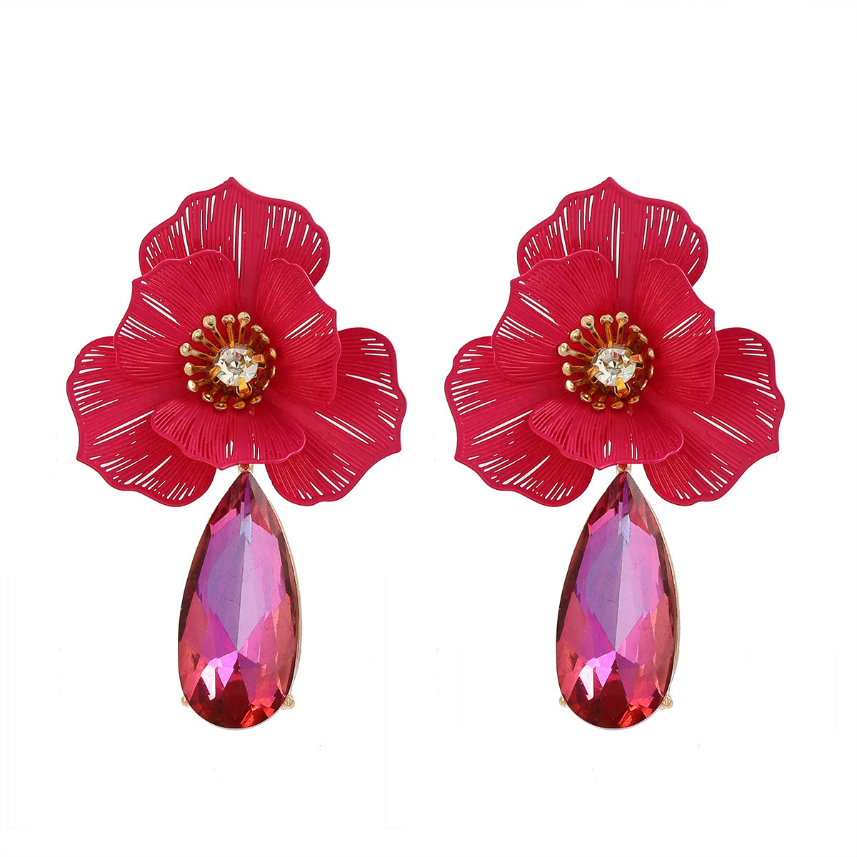 Women's Geometric Flower Cutout High-grade Fashionable Earrings