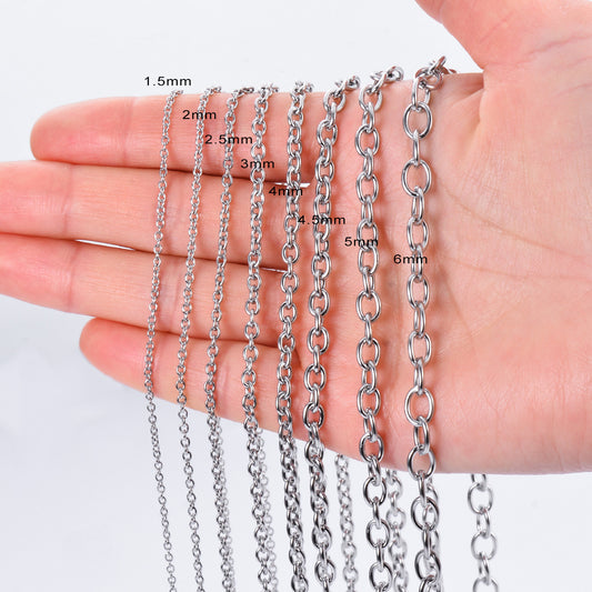 Simple Style Round Cross O-shaped Chain Necklaces