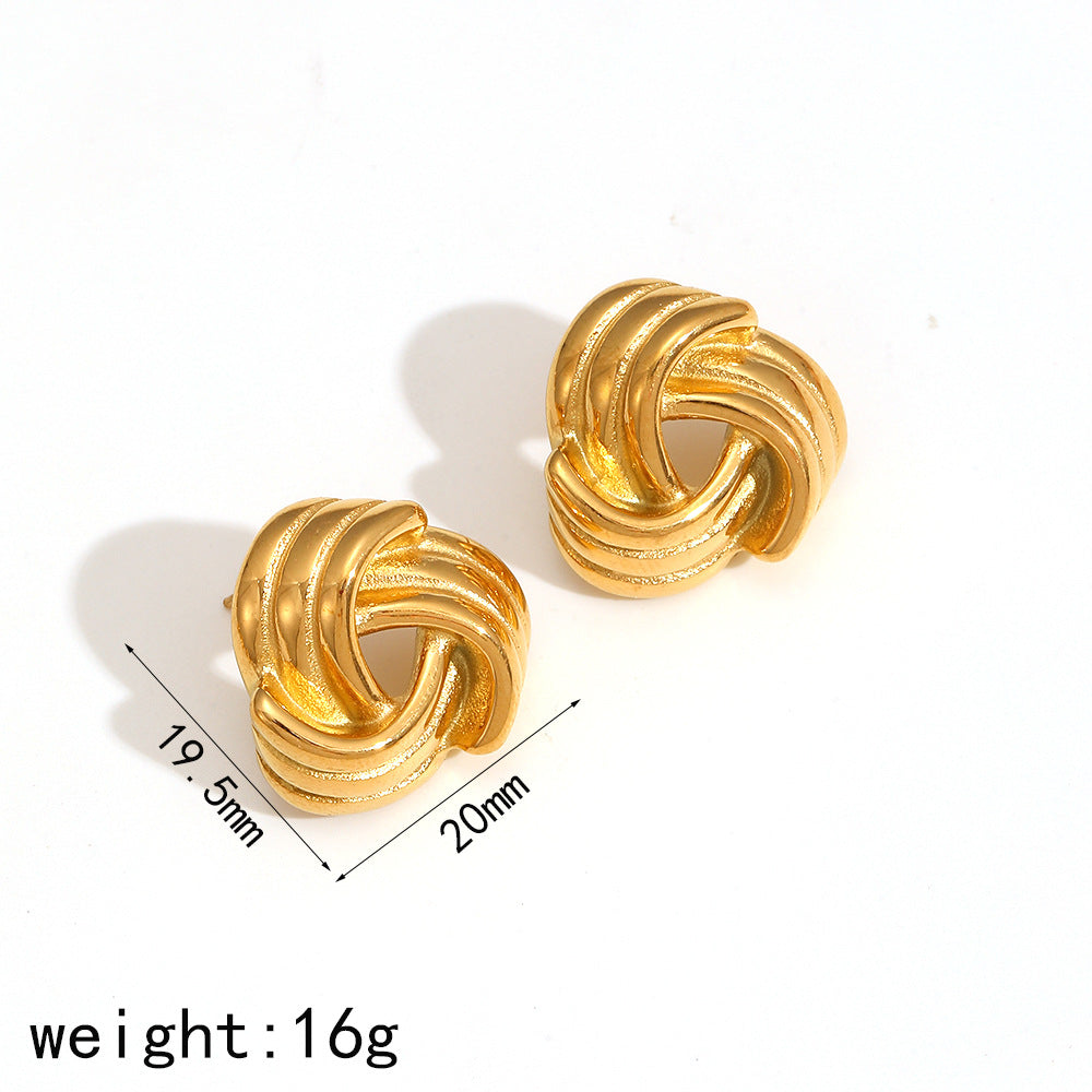 Women's Design French Spiral Pattern Cold Style Earrings