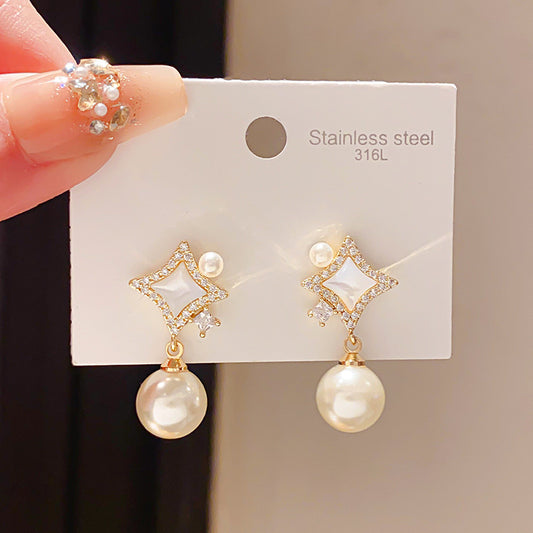 Women's Sier Needle Zircon Fritillary Asterism Square Round Rings
