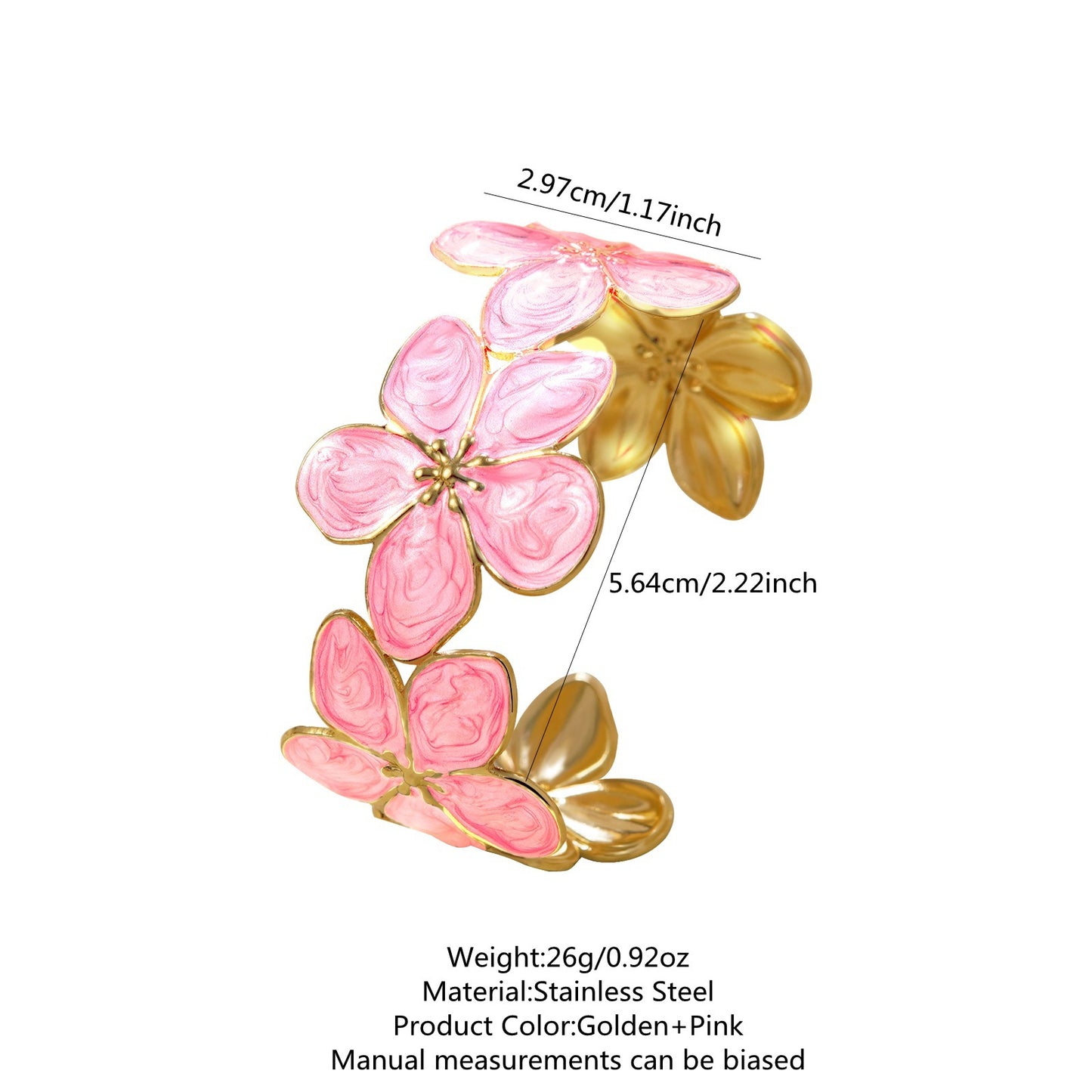 Steel Oil Dripping Cherry Special Interest Light Luxury Flowers Openings Bracelet