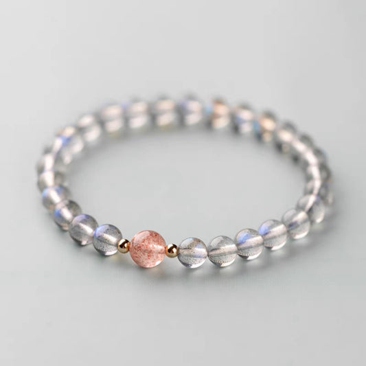 Moonstone Strawberry Niche Light Luxury Minimalist Moonlight Fine Bracelet