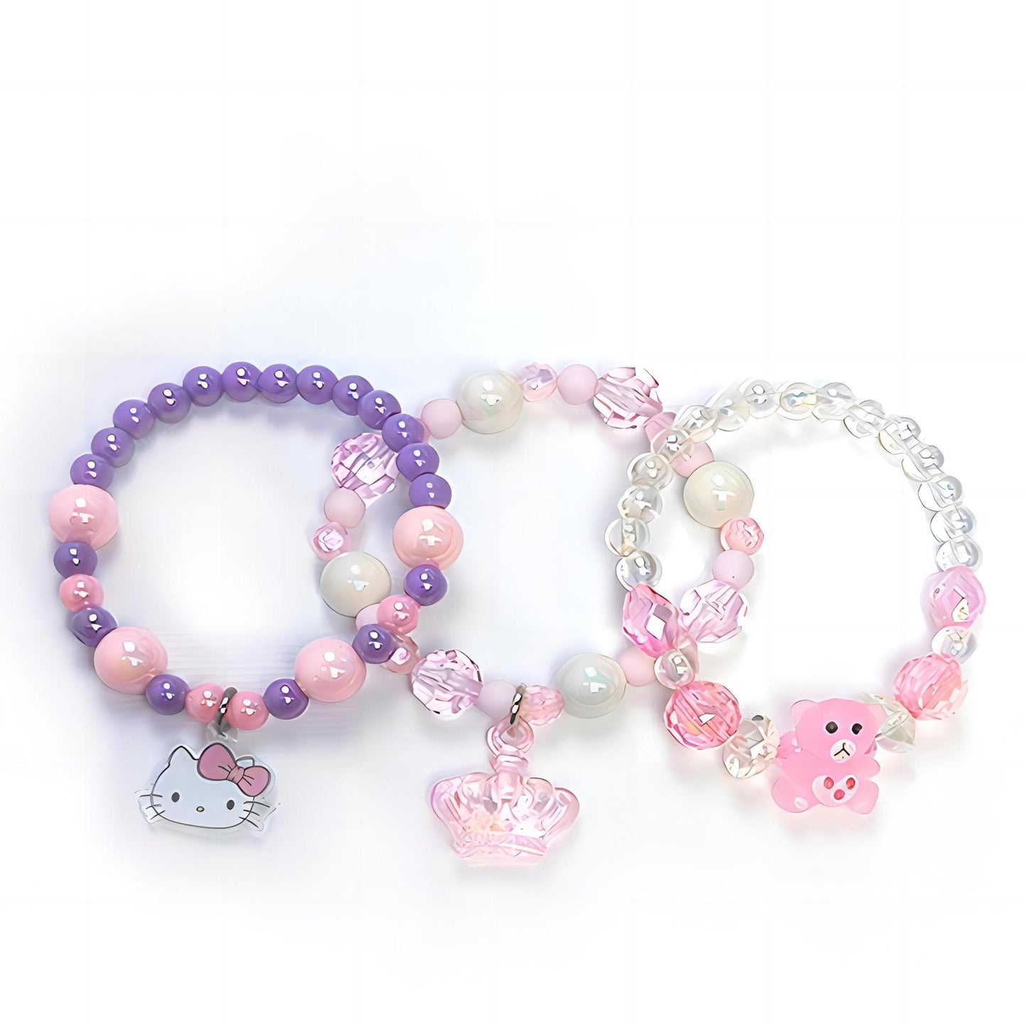 Children's Cartoon Crown Crystal Acrylic Handmade Resin Bracelets