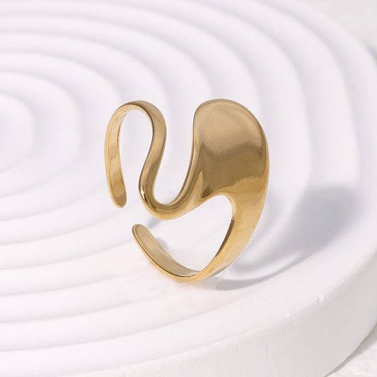 Simple Irregular Glossy Open Personalized Cold Style High-grade Rings