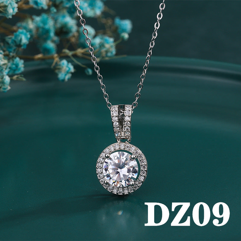 Imitation Moissanite Female White Gold Plated Pendants