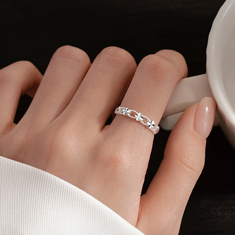 Women's Rich Hand Vietnam Alluvial Open Coin Sand Ring