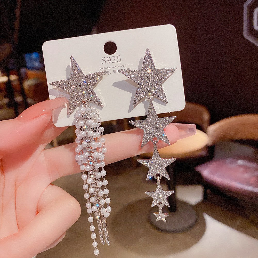 Women's Vintage Tassel Diamond High-grade Ear Minority Earrings