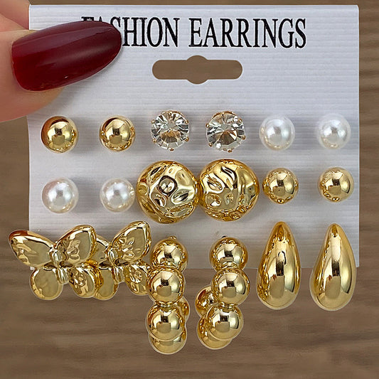 Design Butterfly Heart Water Drops Diamond Imitation Earrings