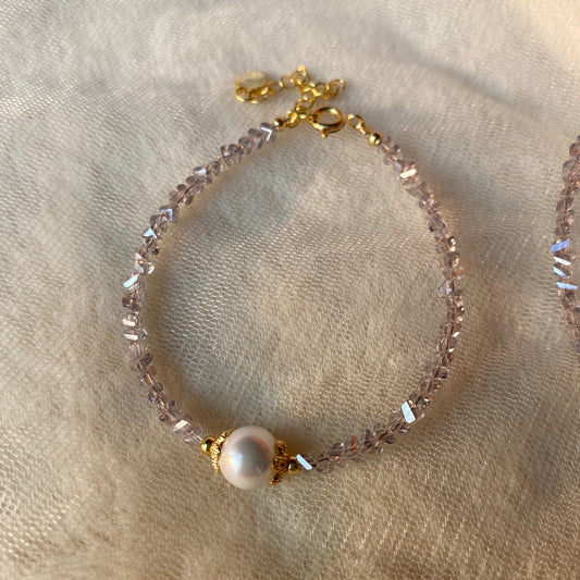 Gray Amethyst Shell Pearls Pearl Simple Bracelets
