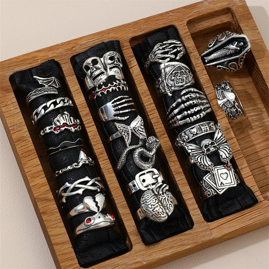 Crying Face Frog Organ Retro Alloy Rings