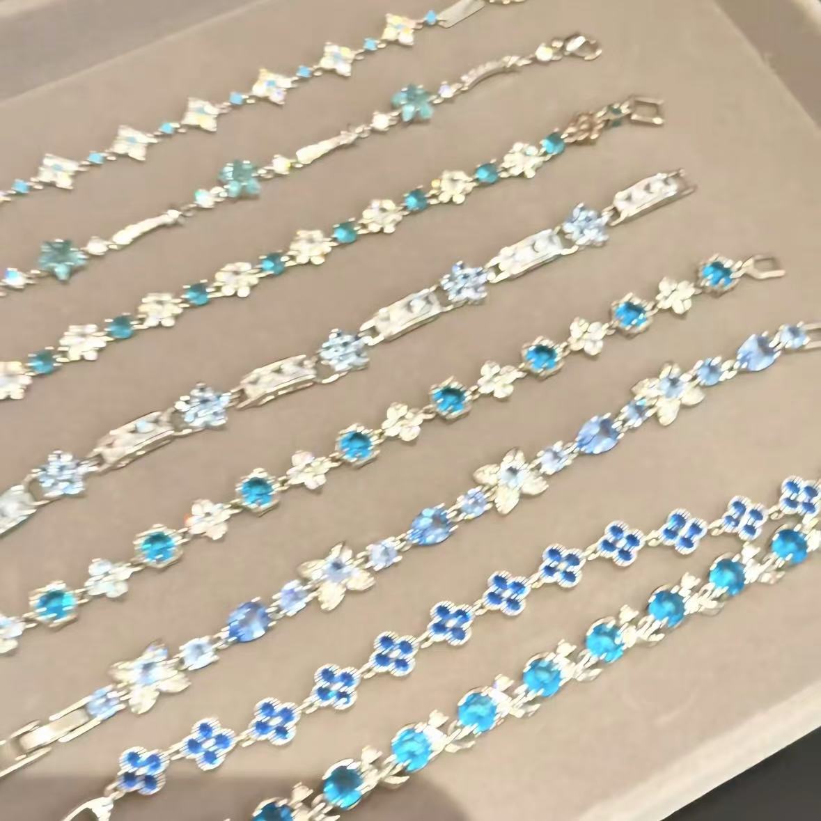Irregular Square Flower Heart Water Drops Light Luxury High Bracelet