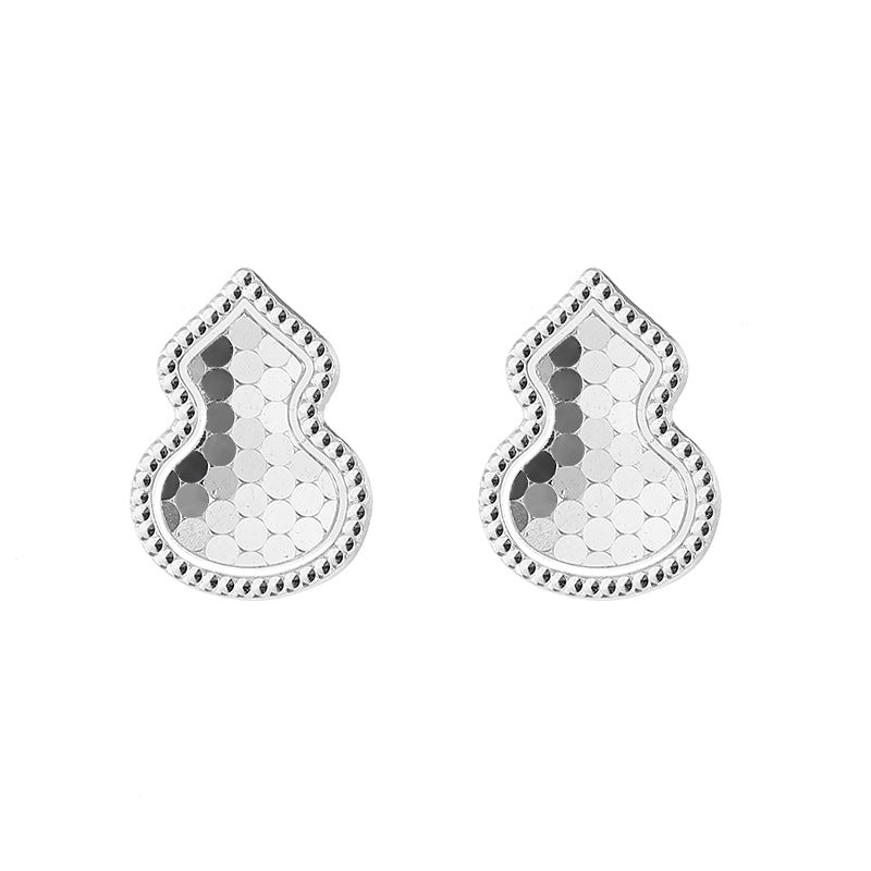 Sterling Sier Scale Mush Ice Gourd Female Honeycomb Design Earrings