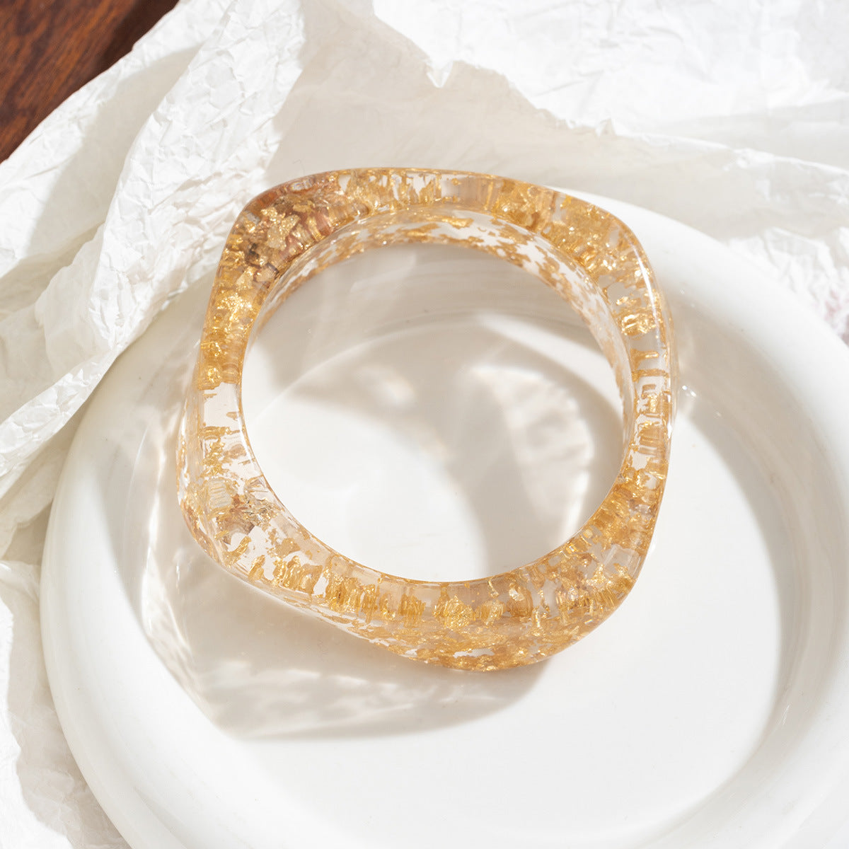 Women's Irregular Blooming Resin Curved Girlfriends Rings