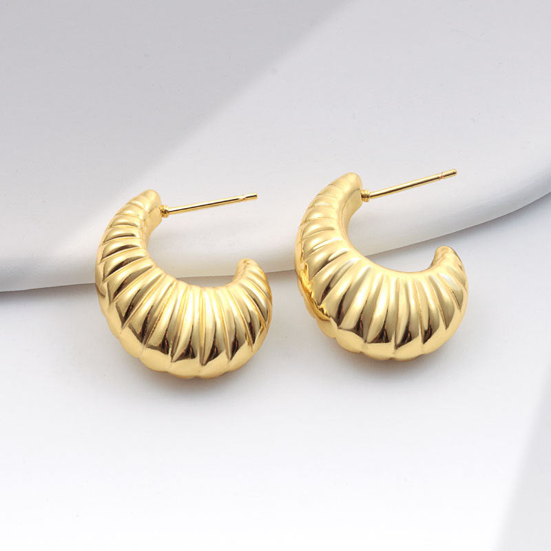 Shaped Tube Exaggerated Style Light Luxury Fashion Simple Niche Earrings