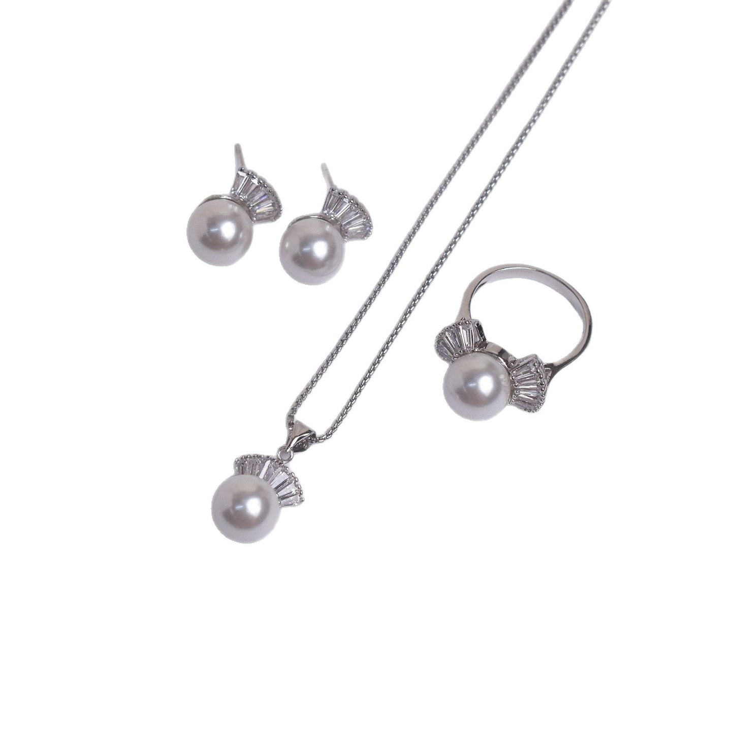 Shaped Chain Deep Sea Mother Shell Pearl Fashion Exquisite Jewelry Set