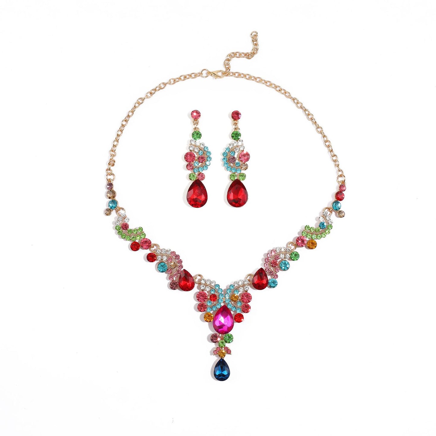 Suite High-grade Three-piece Bridal Wedding Dress Earrings