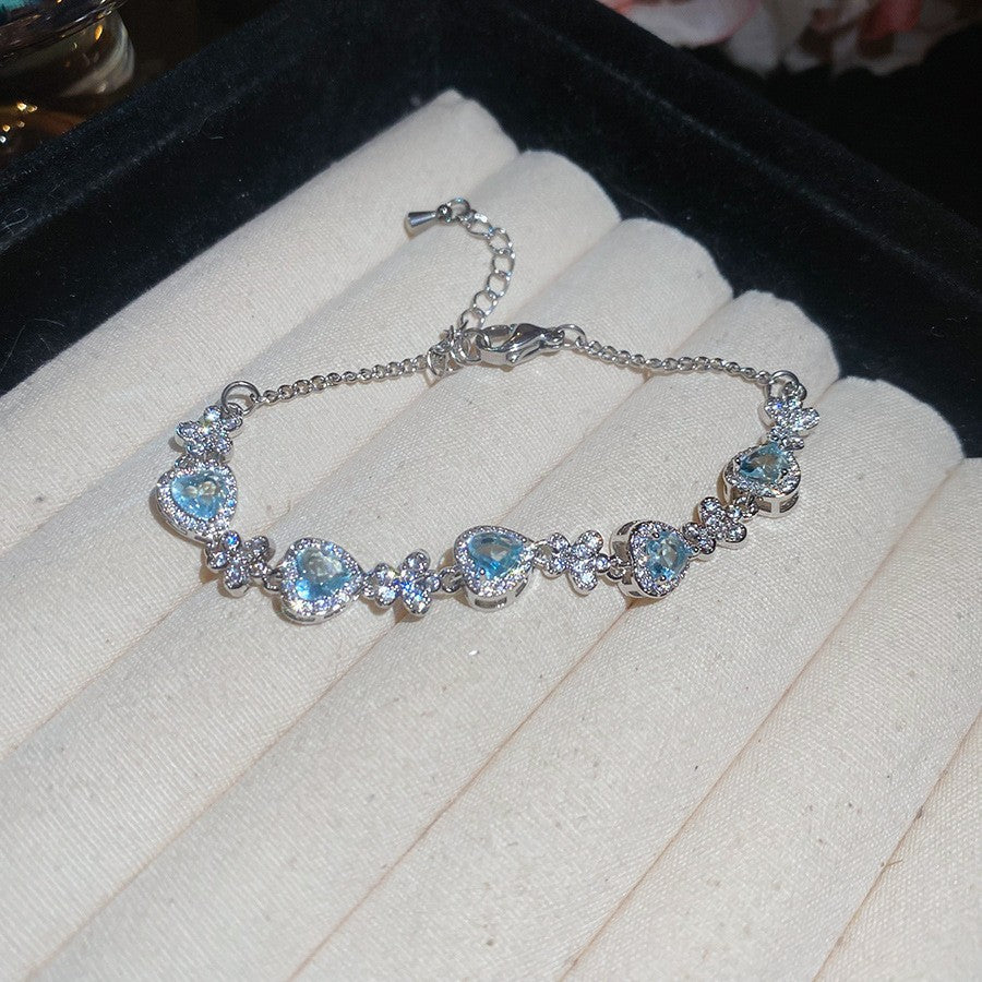 Irregular Square Flower Heart Water Drops Light Luxury High Bracelet