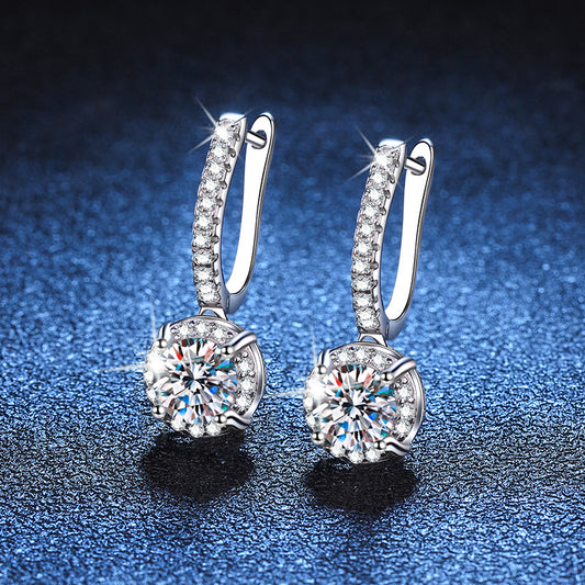 Fashion Sterling Sier Moissanite Luxurious Karat Earrings