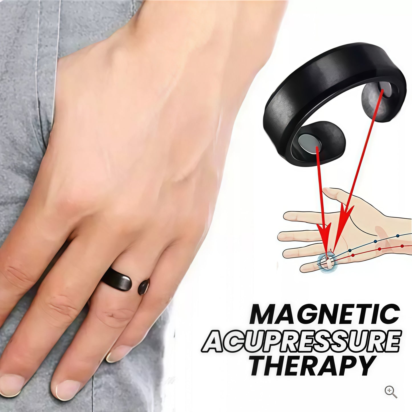 Cross Figure Magnetic Therapy Opening Double Healthy Ring