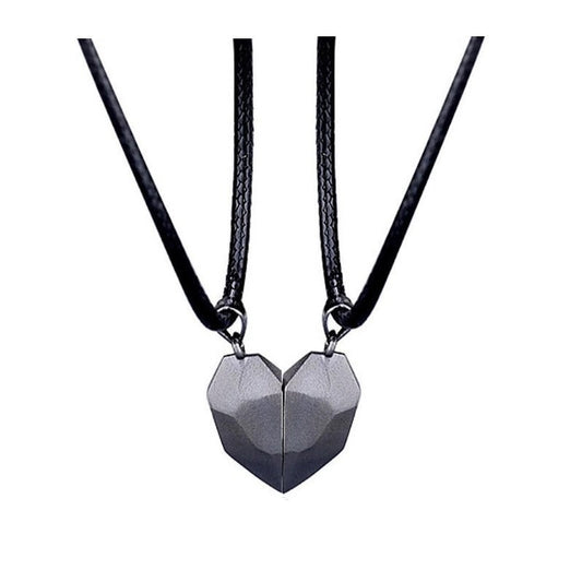 Pair Of Black White Heart-shaped Suction Magnetic Pendants