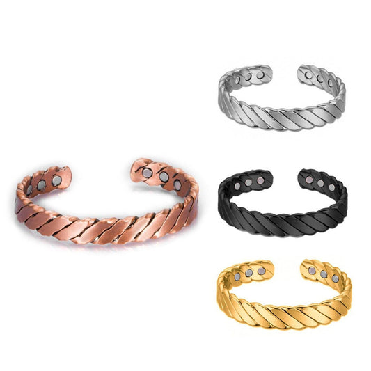 Environmental Protection Alloy Fashion Trend Open Optional Striped Magnet Bracelet