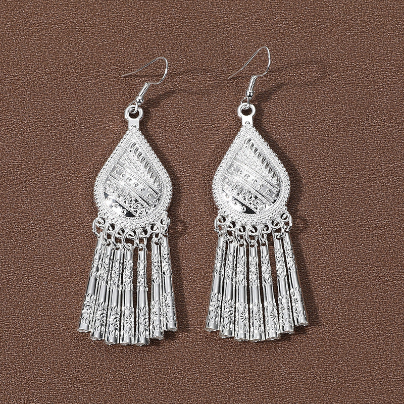 Sier Family Minority Ethnic Style Tourist Attractions Earrings