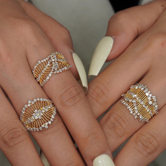 Color Special Interest Light Luxury Inlaid Rings