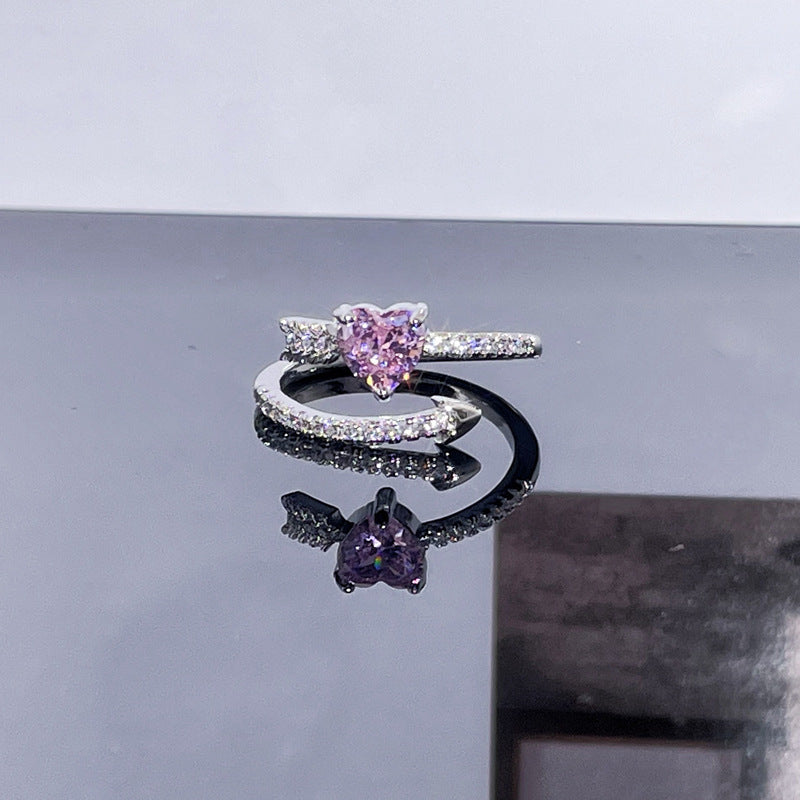 Design Pink Diamond Open High Sense Rings