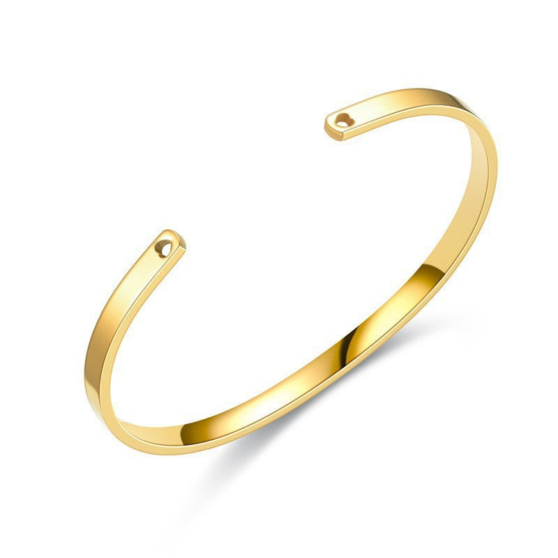 Open Adjustable Shaped Female Engraved Pattern Bracelets