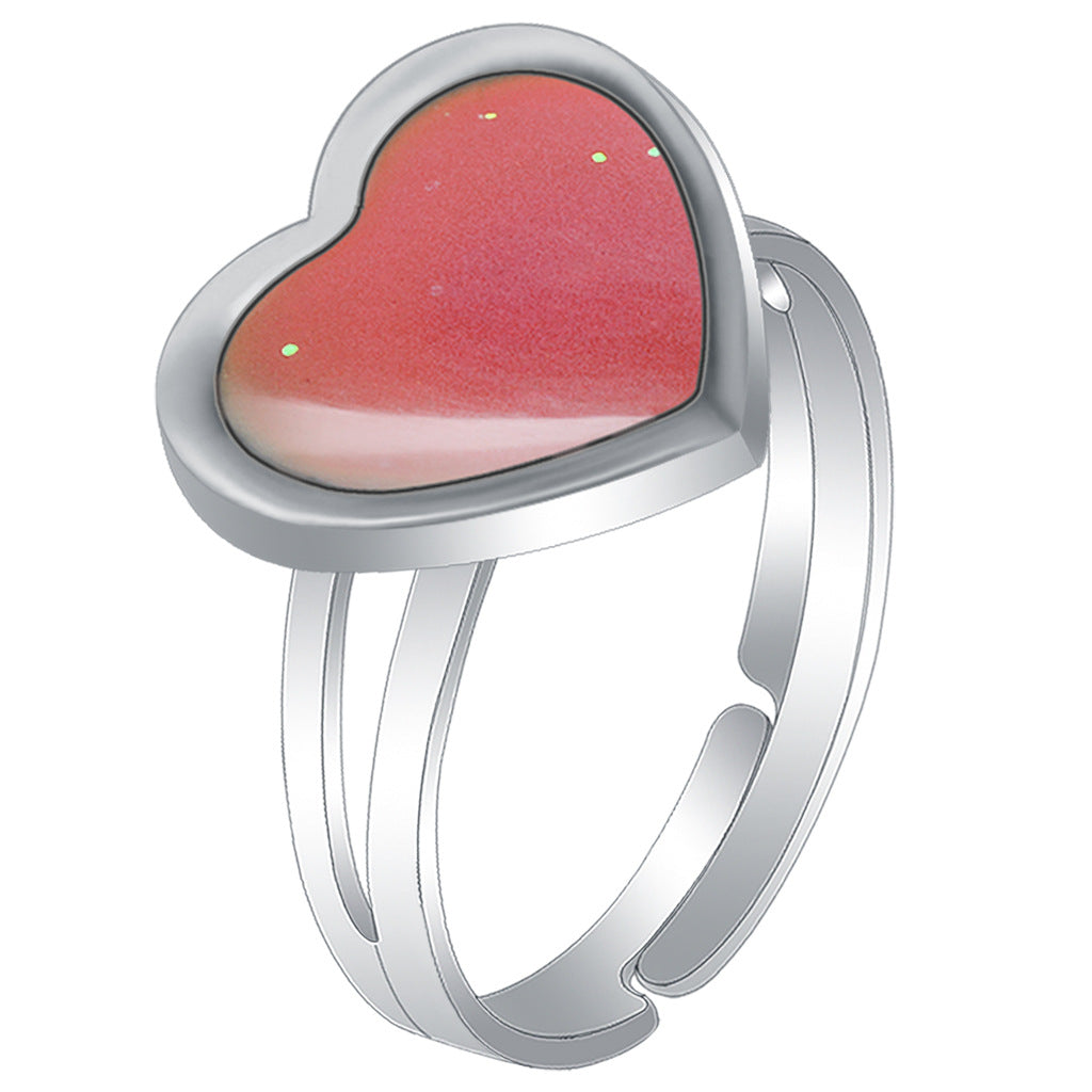 Bohemian Female Heart Shaped Love Warm Ring