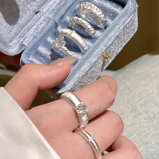 Simple Brushed Female Niche High-grade Light Rings