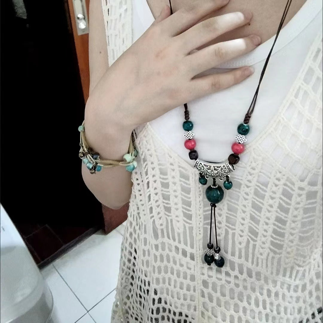 Ger Handmade Ethnic Style Sweater Chain Fashion Retro Necklaces