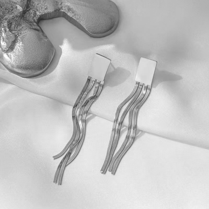 Women's Steel Fashion Striped Exaggerated High-grade Stainless Earrings