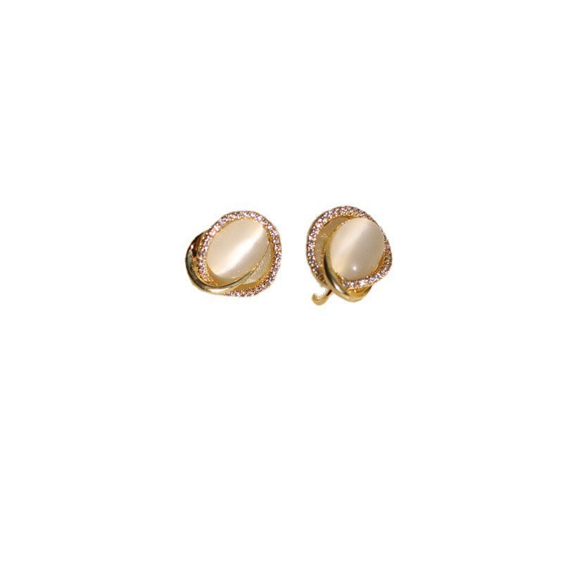 Opal Mosquito Coil Ear Clip Female Tea Earrings