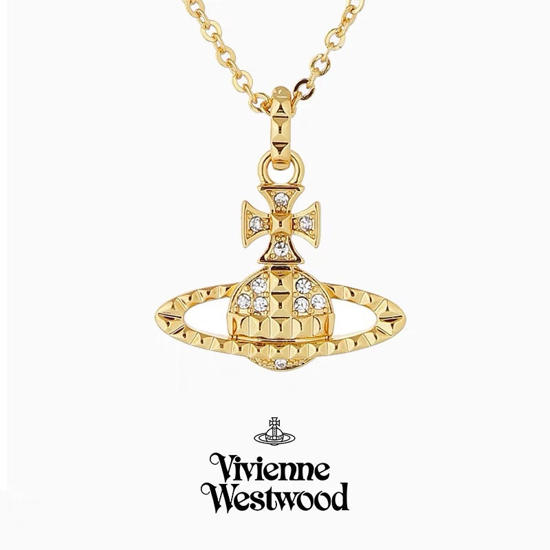 Women's Sterling Sier Classic Saturn Pearl Pin Necklaces