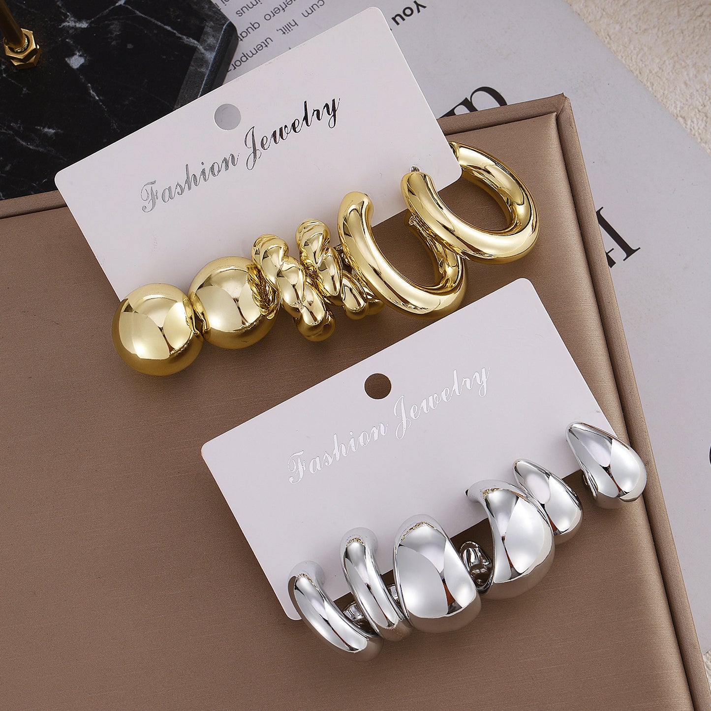 Creative Fashion Flattering Electroplated Shaped Twist Earrings