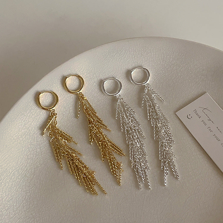 Women's Metal Tassel Design Sense Niche Retro Personality All Earrings